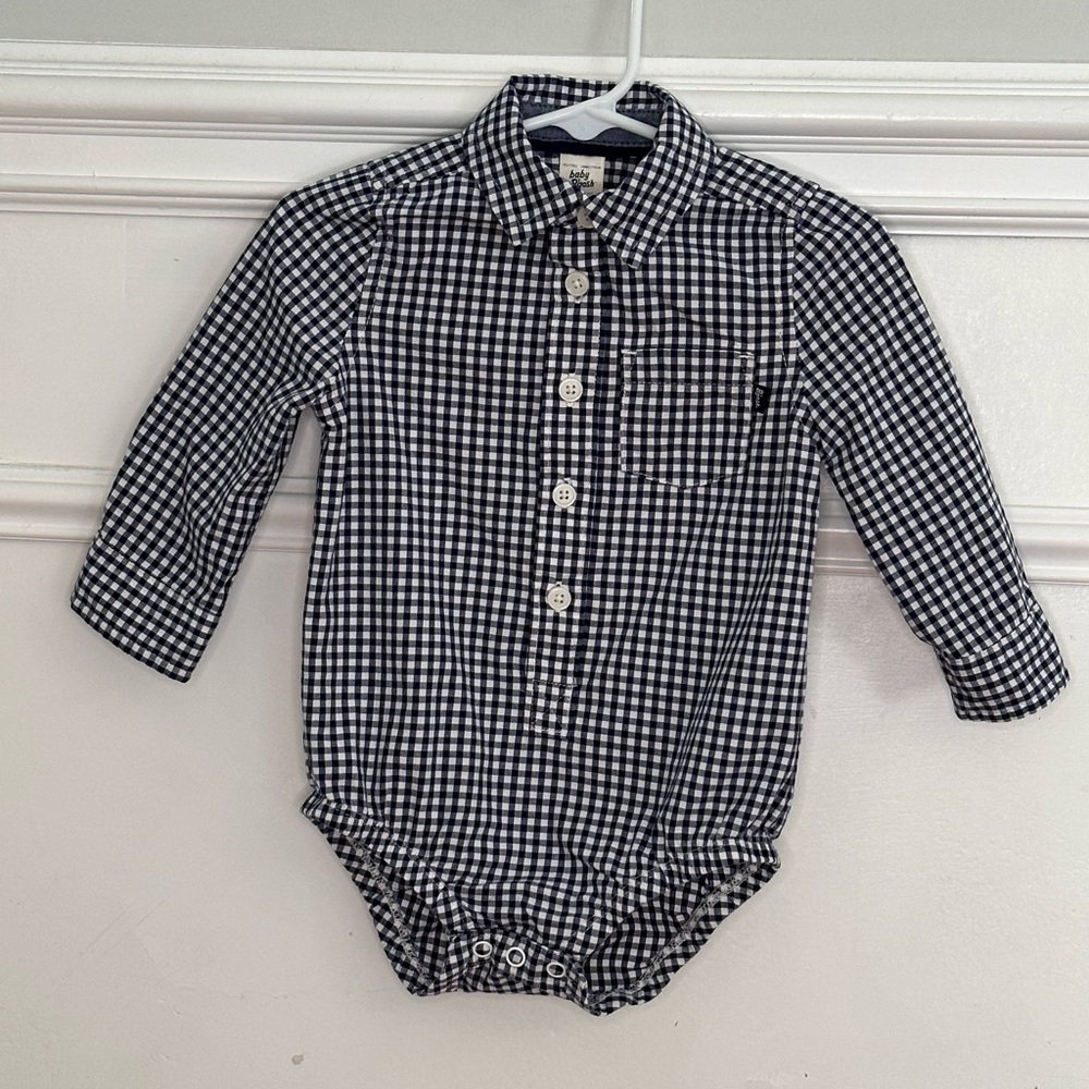 OshKosh Baby Gingham Button-Front Bodysuit 12 months